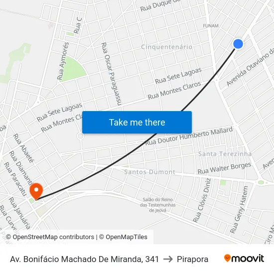 Av. Bonifácio Machado De Miranda, 341 to Pirapora map