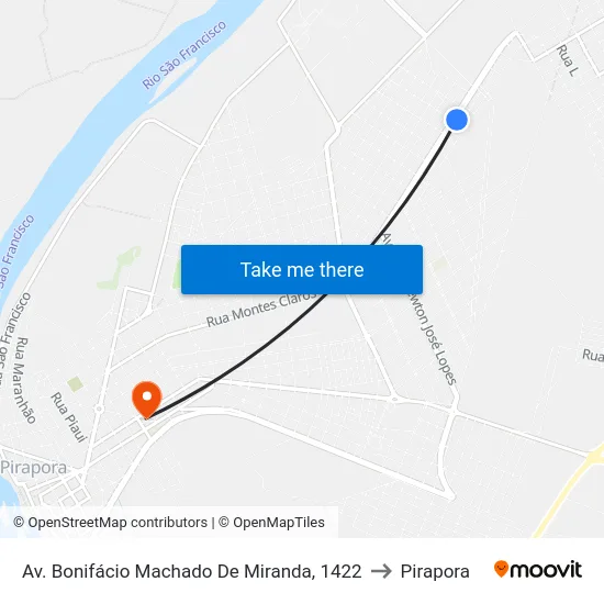Av. Bonifácio Machado De Miranda, 1422 to Pirapora map