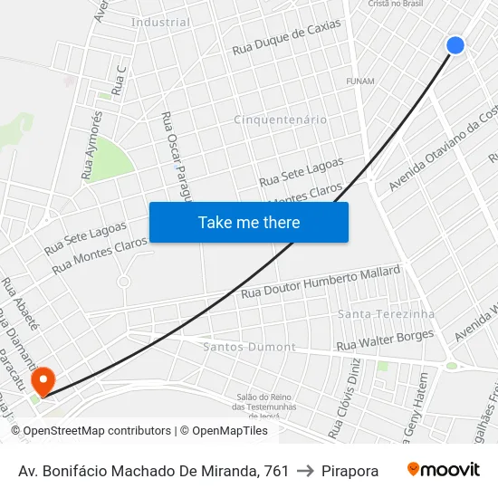 Av. Bonifácio Machado De Miranda, 761 to Pirapora map