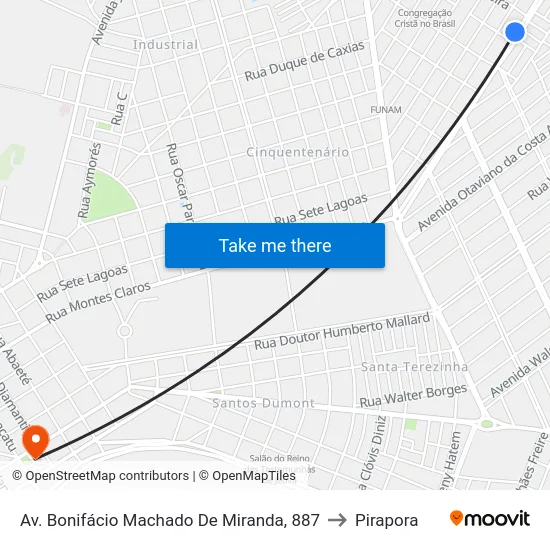 Av. Bonifácio Machado De Miranda, 887 to Pirapora map