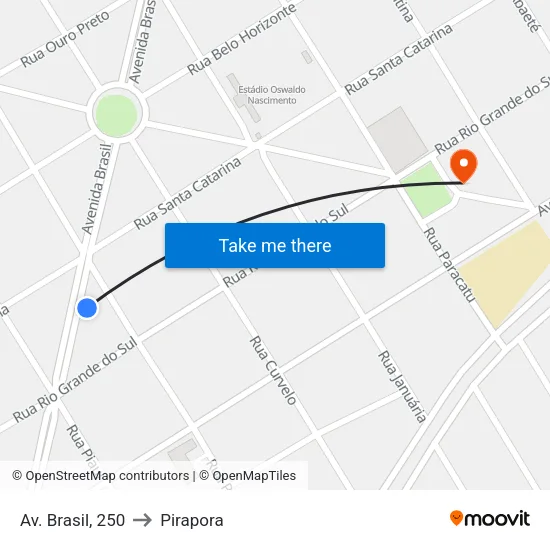 Av. Brasil, 250 to Pirapora map