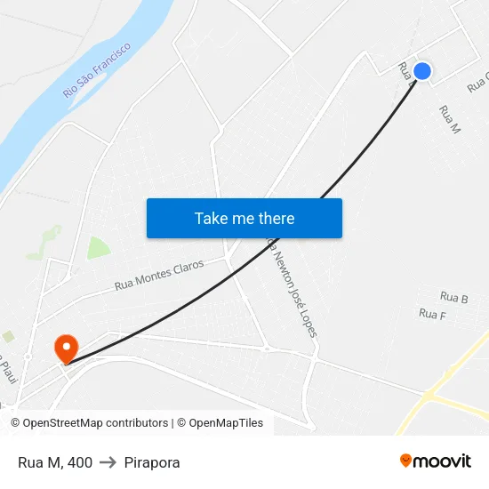 Rua M, 400 to Pirapora map
