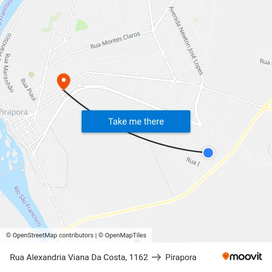 Rua Alexandria Viana Da Costa, 1162 to Pirapora map