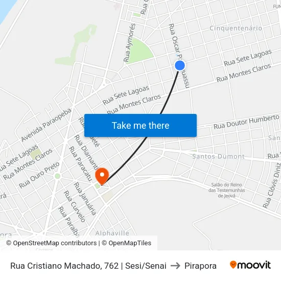 Rua Cristiano Machado, 762 | Sesi/Senai to Pirapora map
