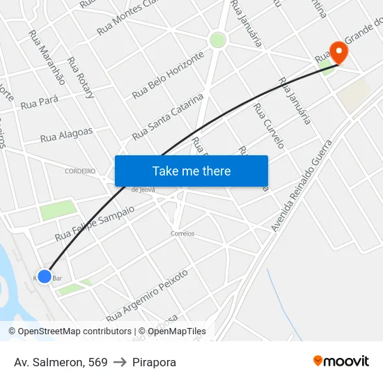 Av. Salmeron, 569 to Pirapora map