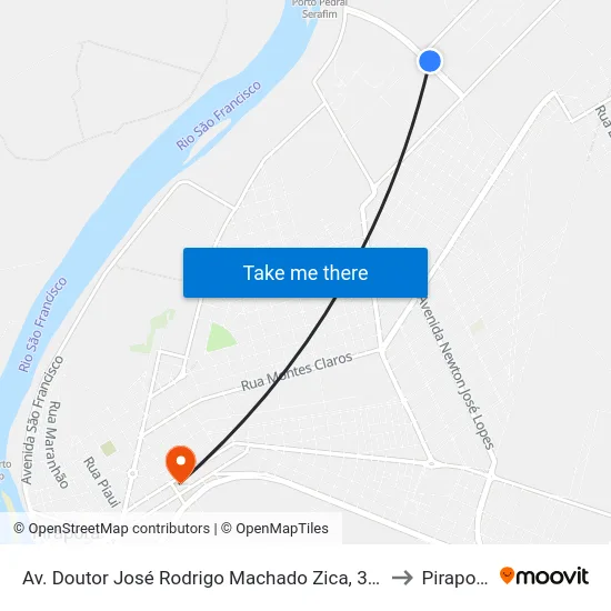 Av. Doutor José Rodrigo Machado Zica, 384 to Pirapora map