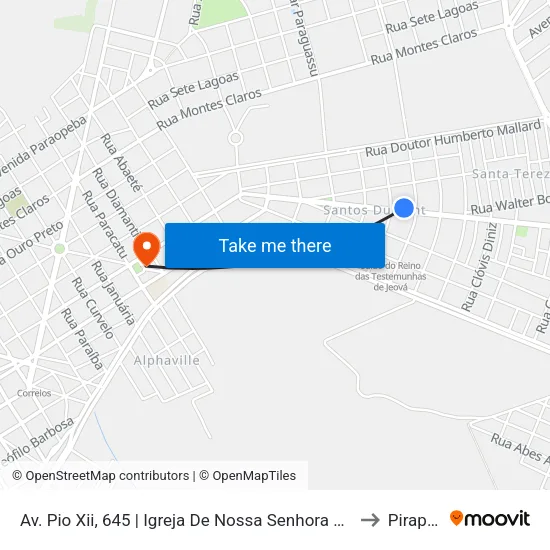 Av. Pio XII | Igreja De Nossa Senhora De Fátima to Pirapora map