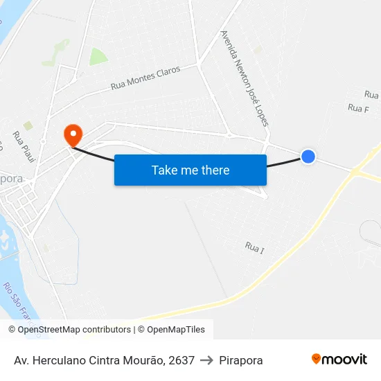 Av. Herculano Cintra Mourão, 2637 to Pirapora map