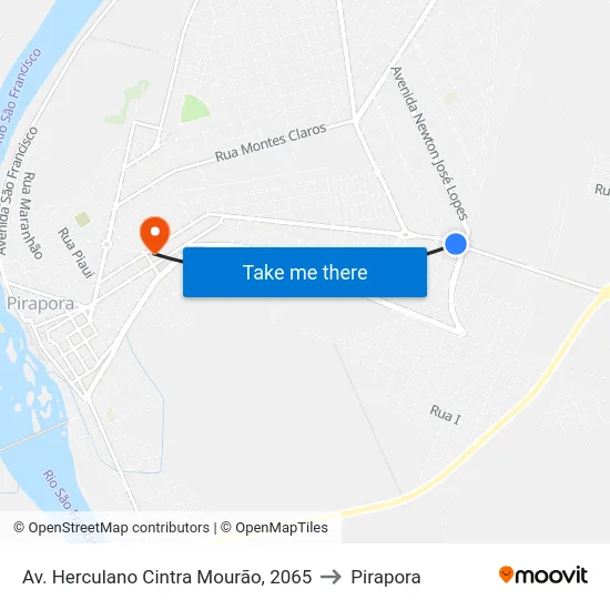 Av. Herculano Cintra Mourão, 2065 to Pirapora map