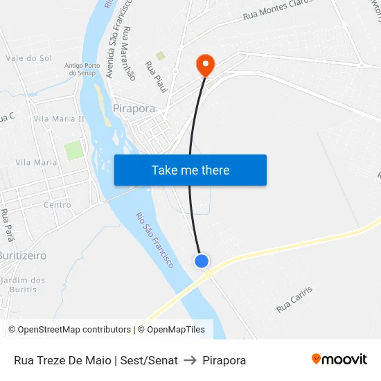 Rua Treze De Maio | Sest/Senat to Pirapora map