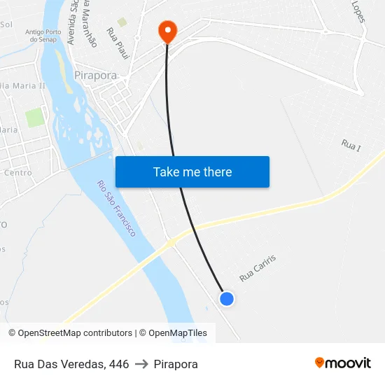 Rua Das Veredas, 446 to Pirapora map