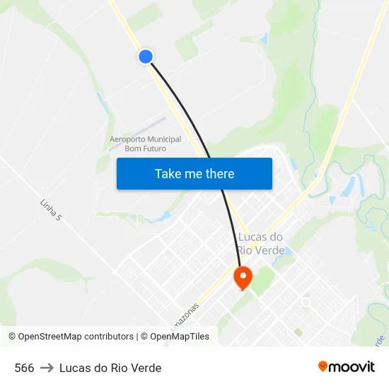 566 to Lucas do Rio Verde map
