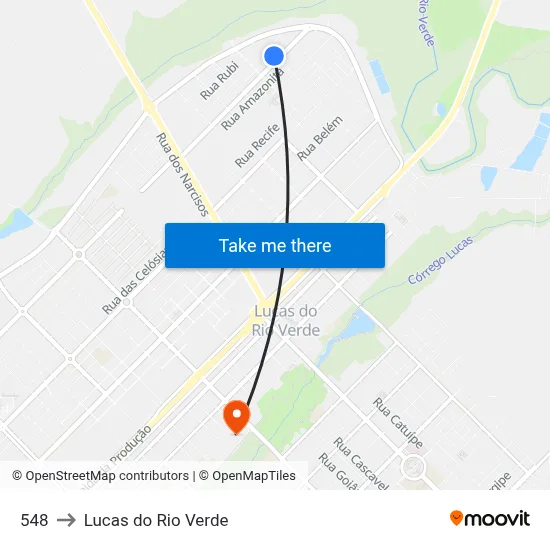 548 to Lucas do Rio Verde map