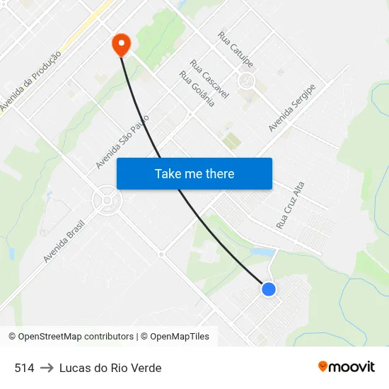 514 to Lucas do Rio Verde map