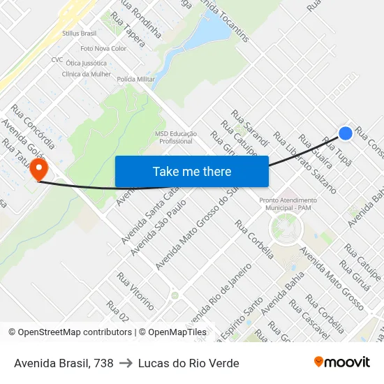 Avenida Brasil, 738 to Lucas do Rio Verde map