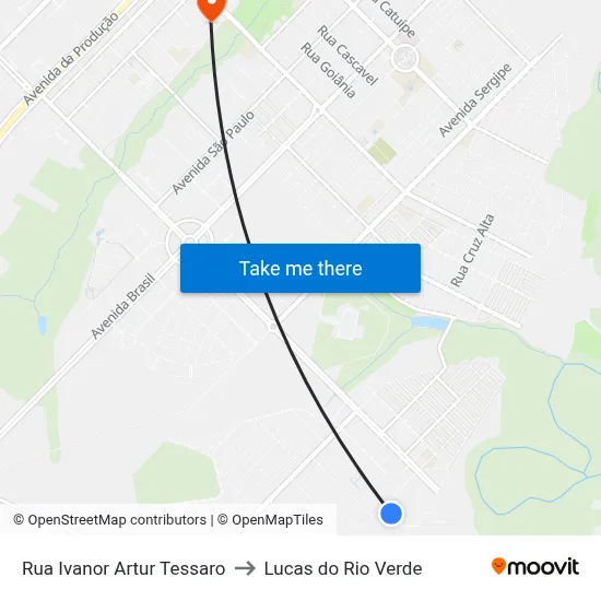 Rua Ivanor Artur Tessaro to Lucas do Rio Verde map