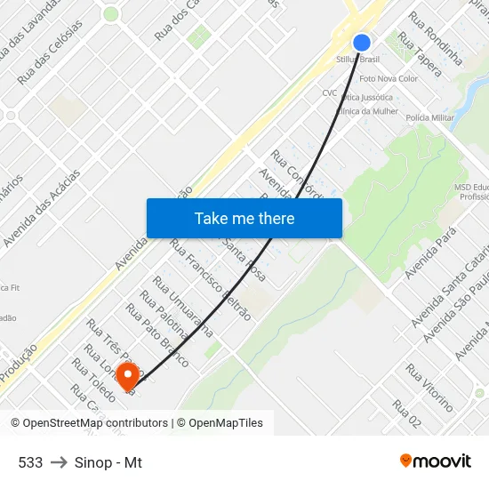 533 to Sinop - Mt map