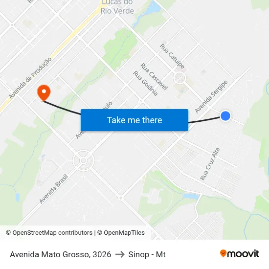 Avenida Mato Grosso, 3026 to Sinop - Mt map