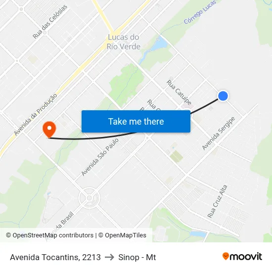 Avenida Tocantins, 2213 to Sinop - Mt map
