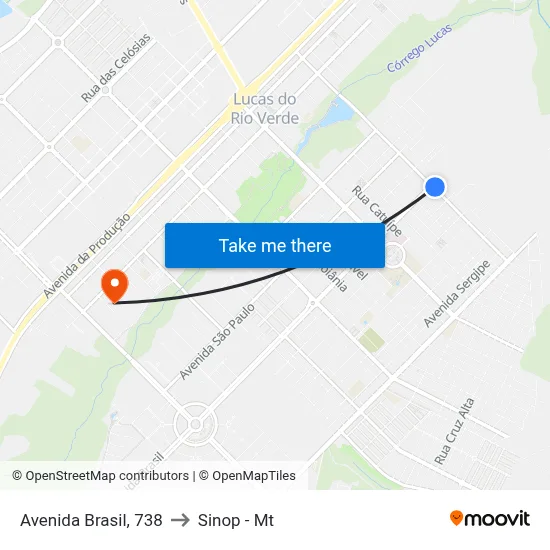 Avenida Brasil, 738 to Sinop - Mt map