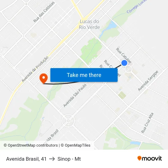 Avenida Brasil, 41 to Sinop - Mt map