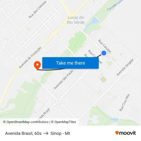 Avenida Brasil, 60s to Sinop - Mt map