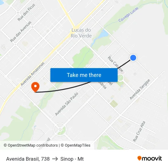 Avenida Brasil, 738 to Sinop - Mt map