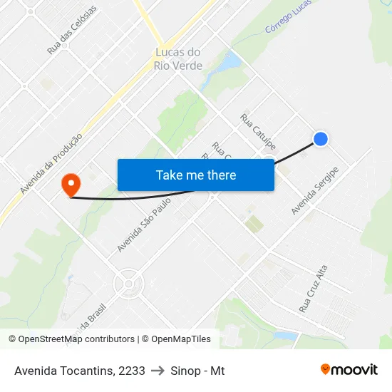 Avenida Tocantins, 2233 to Sinop - Mt map
