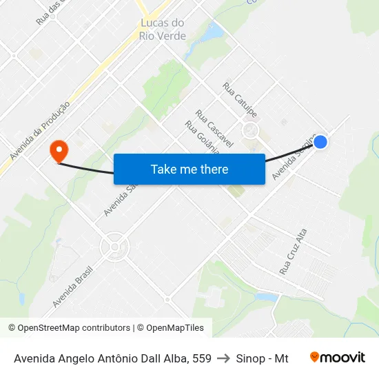 Avenida Angelo Antônio Dall Alba, 559 to Sinop - Mt map