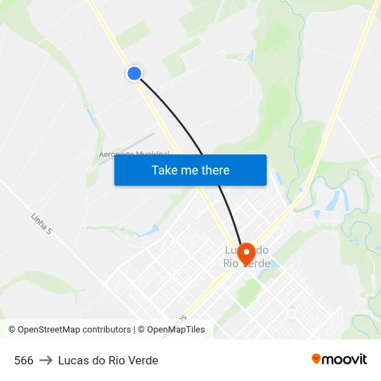 566 to Lucas do Rio Verde map