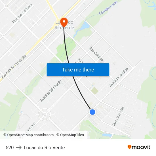 520 to Lucas do Rio Verde map
