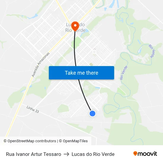 Rua Ivanor Artur Tessaro to Lucas do Rio Verde map