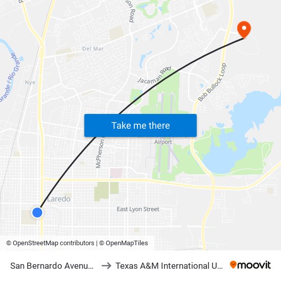 San Bernardo Avenue, 2310 to Texas A&M International University map