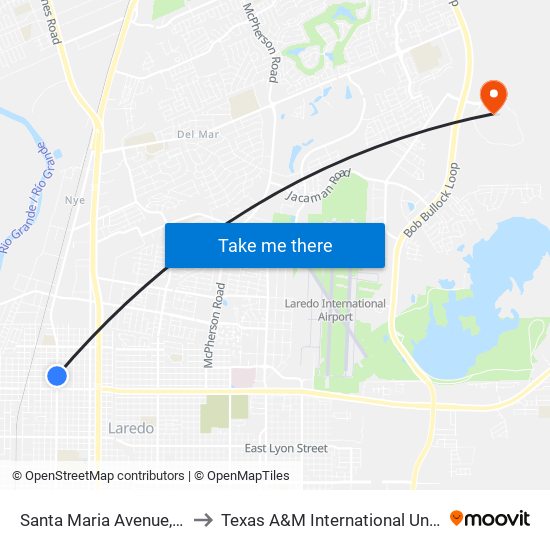 Santa Maria Avenue, 3700 to Texas A&M International University map