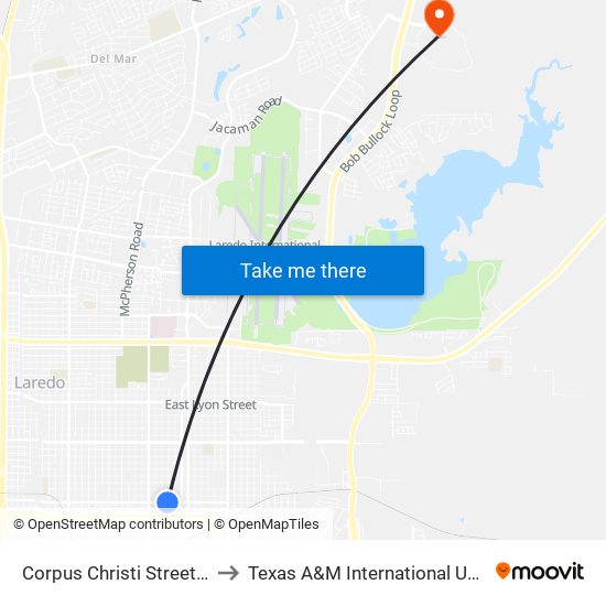 Corpus Christi Street, 1817 to Texas A&M International University map