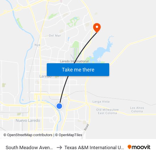 South Meadow Avenue, 319 to Texas A&M International University map