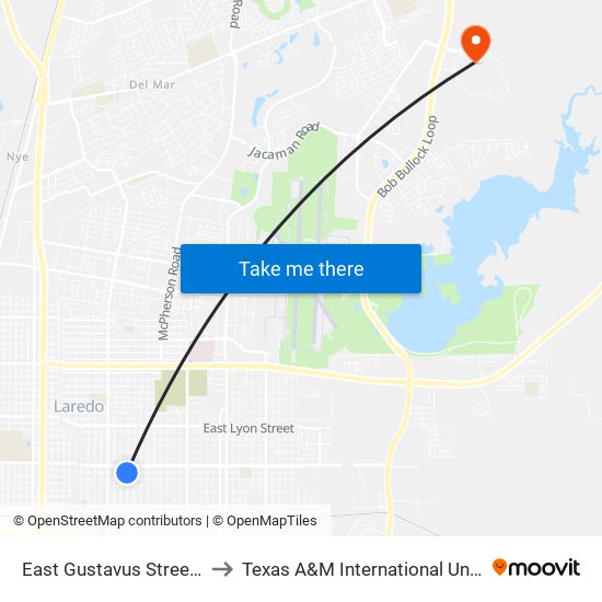 East Gustavus Street, 701 to Texas A&M International University map