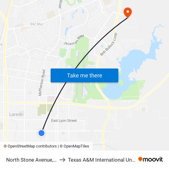 North Stone Avenue, 2204 to Texas A&M International University map