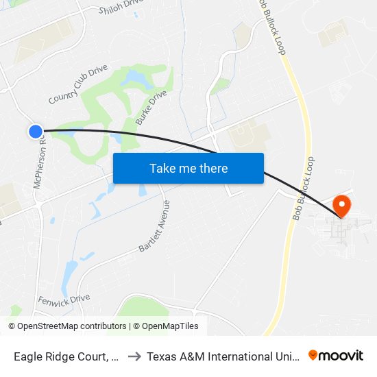 Eagle Ridge Court, 8208 to Texas A&M International University map