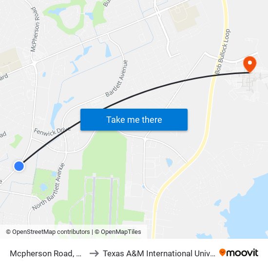 Mcpherson Road, 6201 to Texas A&M International University map