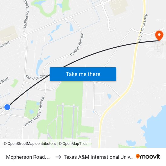 Mcpherson Road, 5996 to Texas A&M International University map