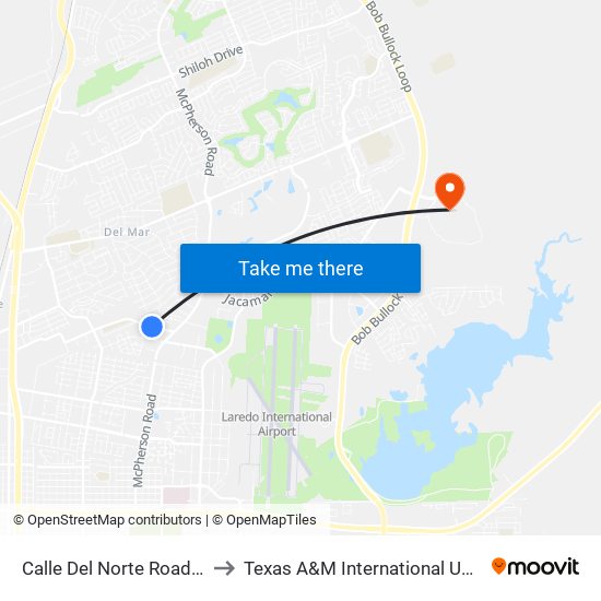 Calle Del Norte Road, 1401 to Texas A&M International University map