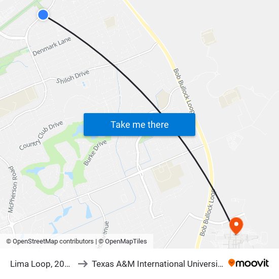 Lima Loop, 2078 to Texas A&M International University map