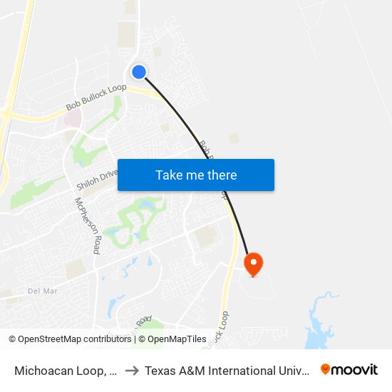 Michoacan Loop, 409 to Texas A&M International University map