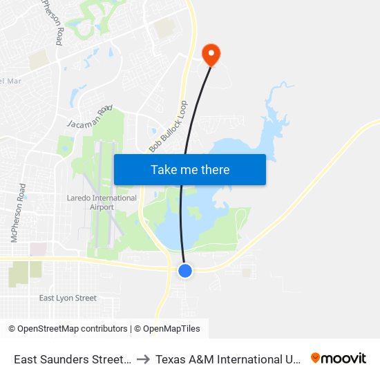 East Saunders Street, 5200 to Texas A&M International University map