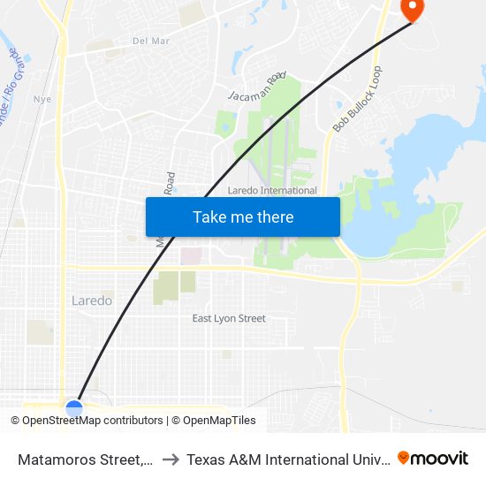 Matamoros Street, 502 to Texas A&M International University map