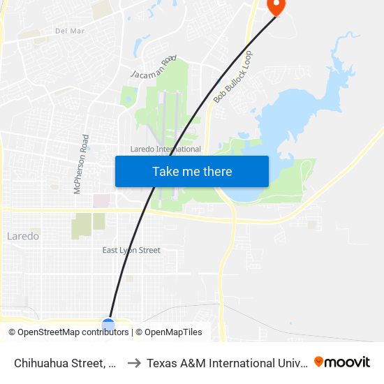 Chihuahua Street, 1904 to Texas A&M International University map