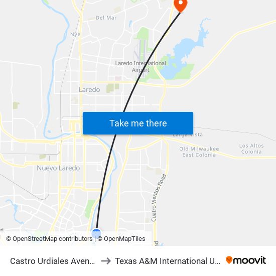 Castro Urdiales Avenue, 203 to Texas A&M International University map