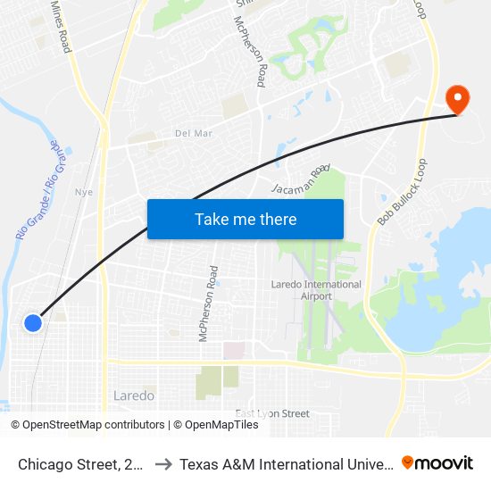 Chicago Street, 2201 to Texas A&M International University map