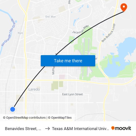 Benavides Street, 1606 to Texas A&M International University map